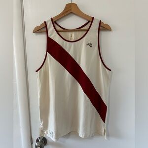 Tracksmith Van Cortlandt RARE Singlet ivory crimson